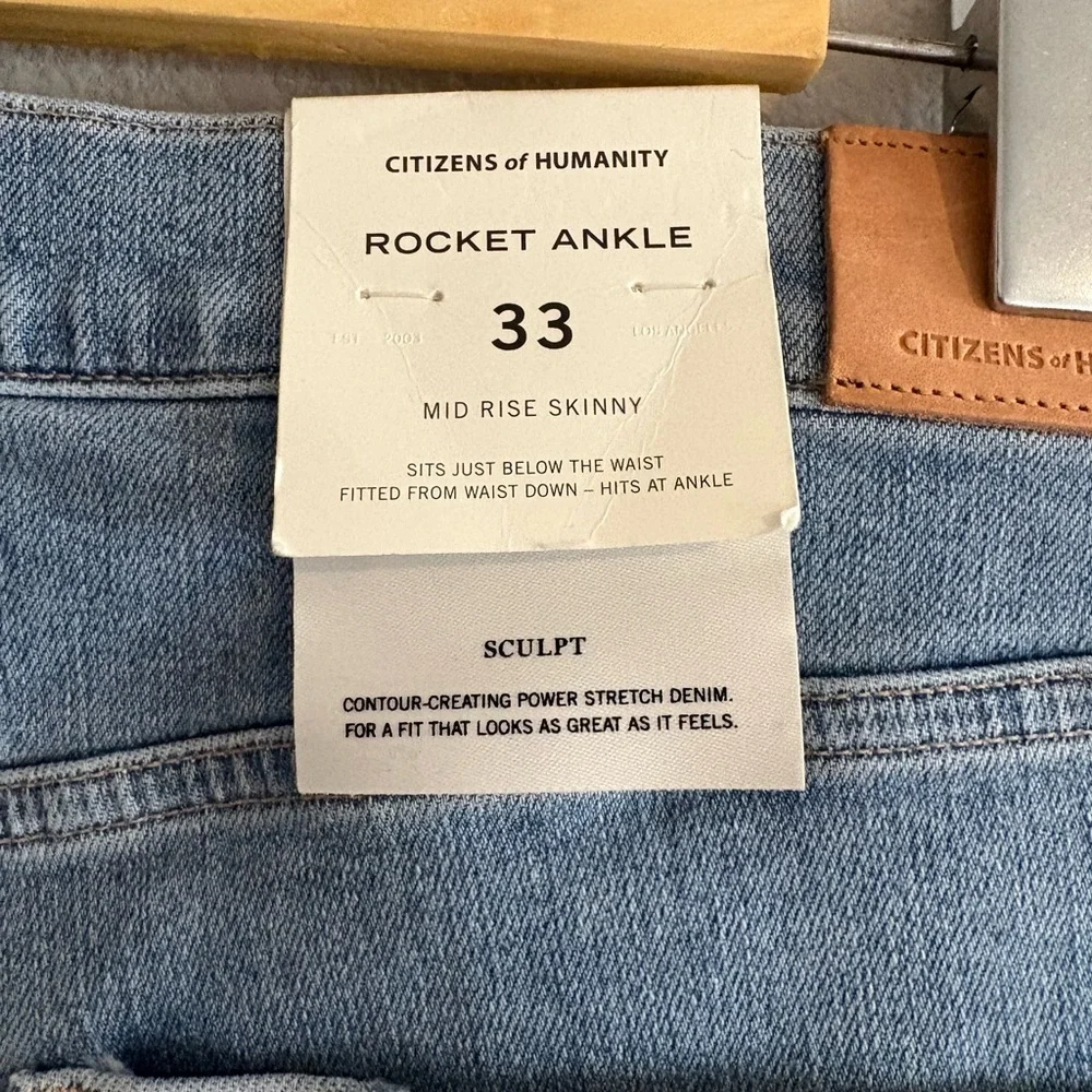 NWT Citizens of Humanity Rocket Mid Rise Skinny Ankle Jeans Women’s 33 Plus Blue